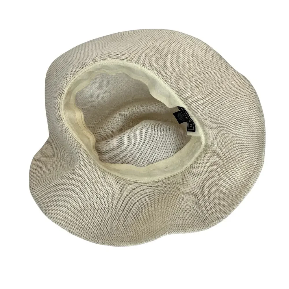 Wyeth Evie Mesh Hat Crochet Knit Cream Packable One Size Sun Hat